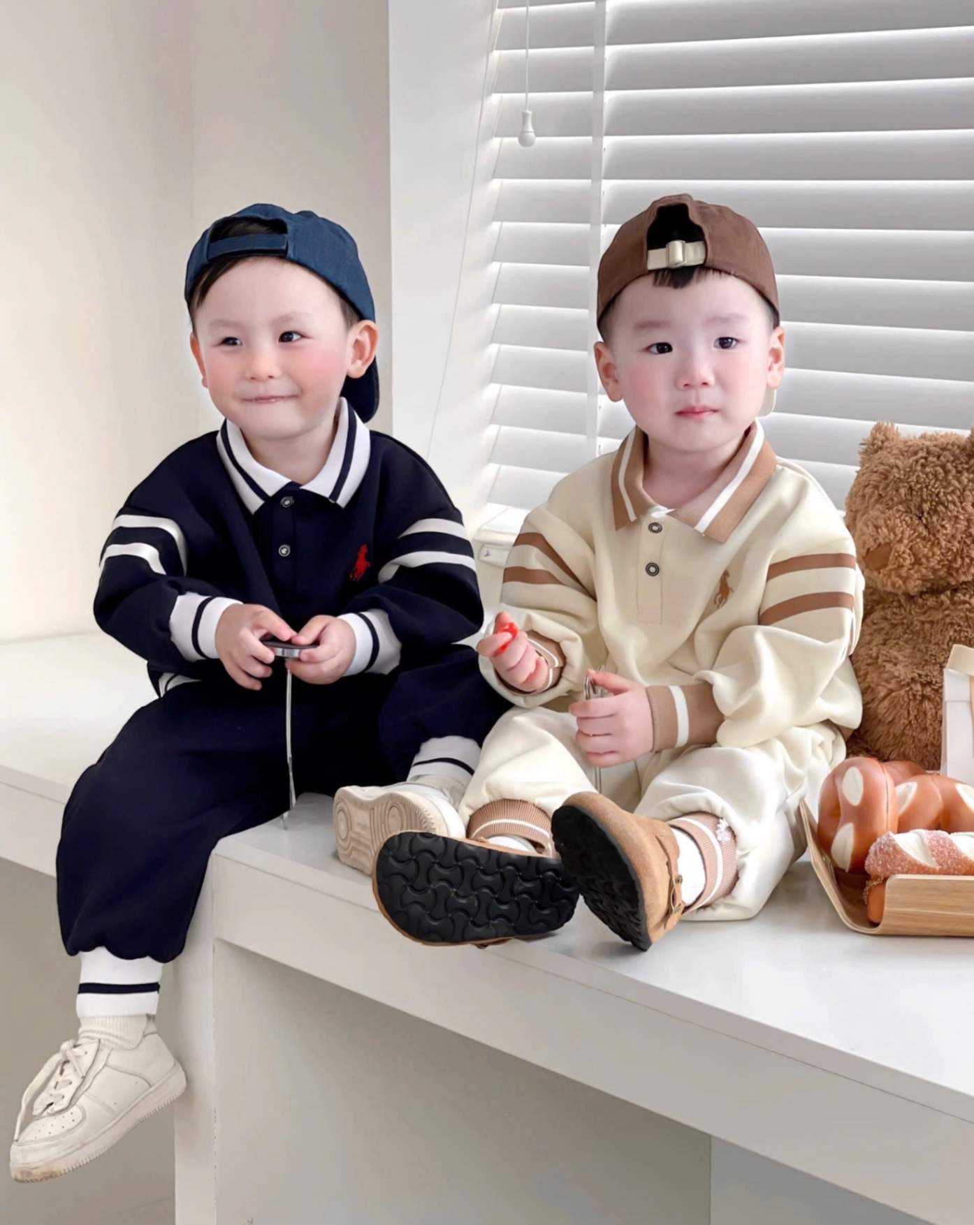 T933 - BỘ NỈ BÉ TRAI HAIDA CỔ POLO VIỀN THÊU KỊ SĨ