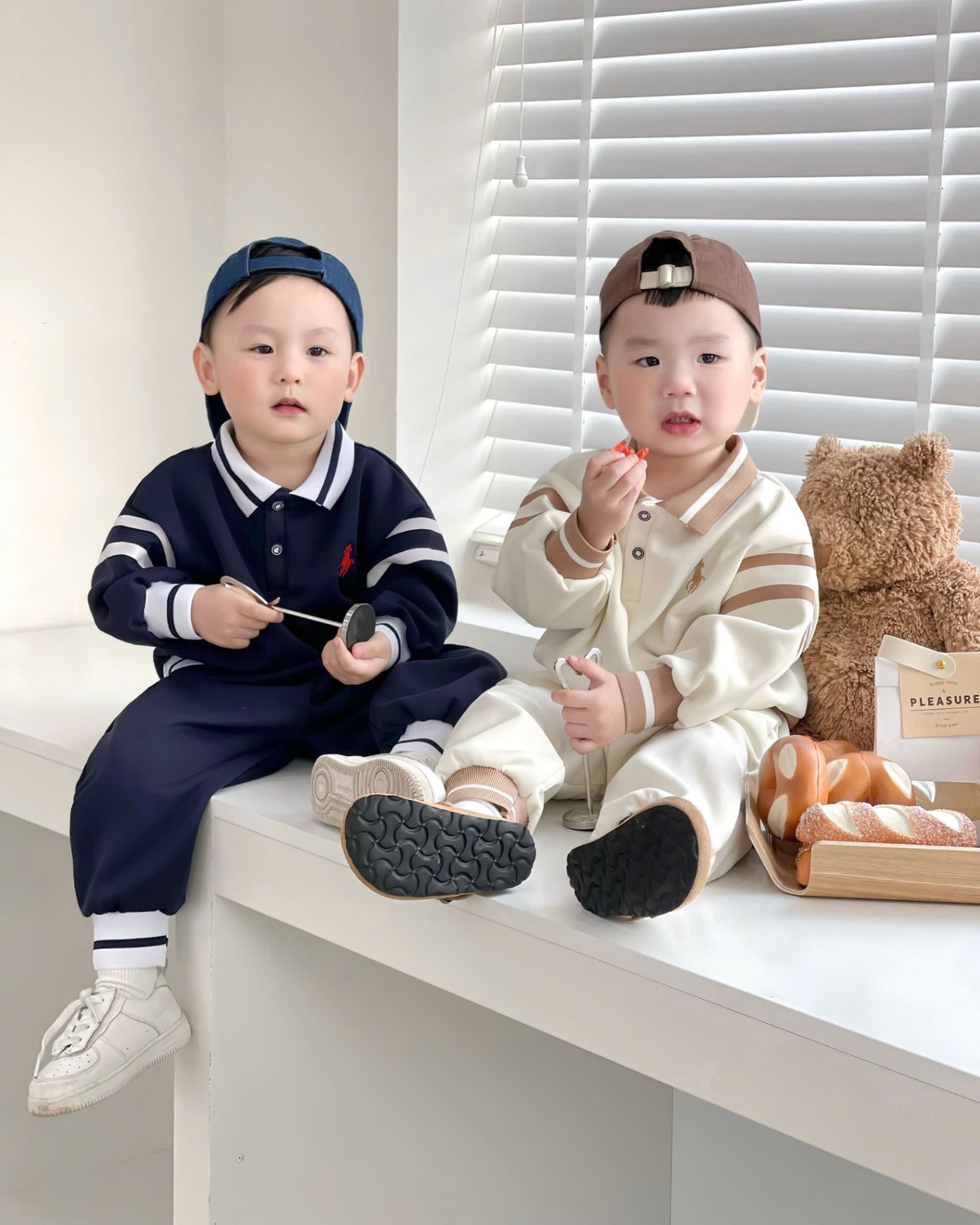 T933 - BỘ NỈ BÉ TRAI HAIDA CỔ POLO VIỀN THÊU KỊ SĨ