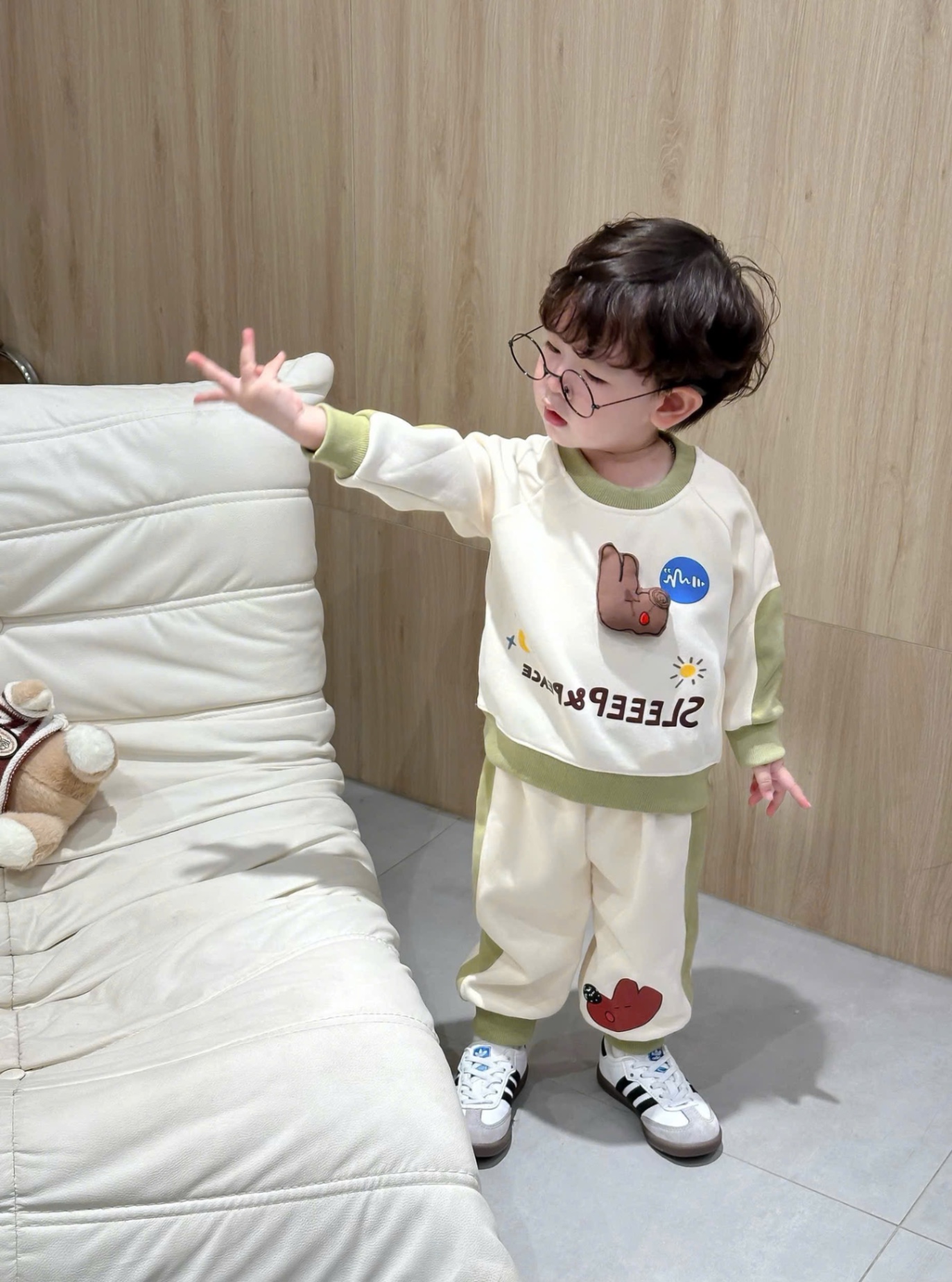 T945 - BỘ NỈ BÉ TRAI HAIDA XỊN GẤU NGỦ GẬT