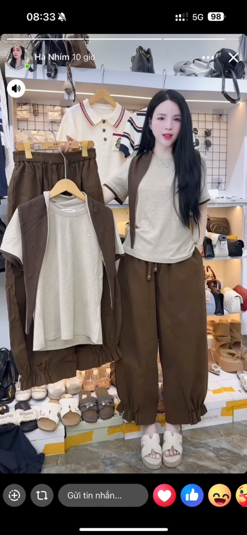 S167 - BỘ NỮ ÁO ZIP BE KÈM KHĂN QUẦN BOMBER KAKI