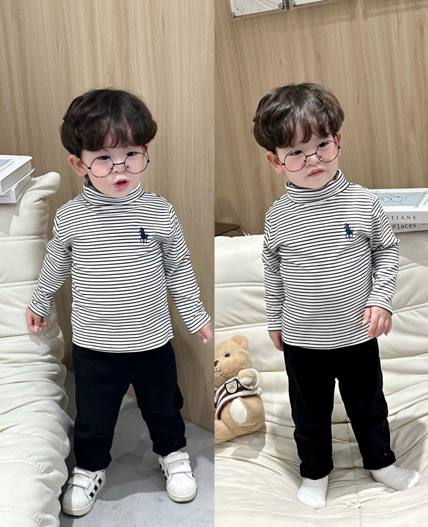 AB793 - SET 4 ÁO BÉ TRAI ZIP LÔNG CỔ LỌ THÊU KỊ SĨ