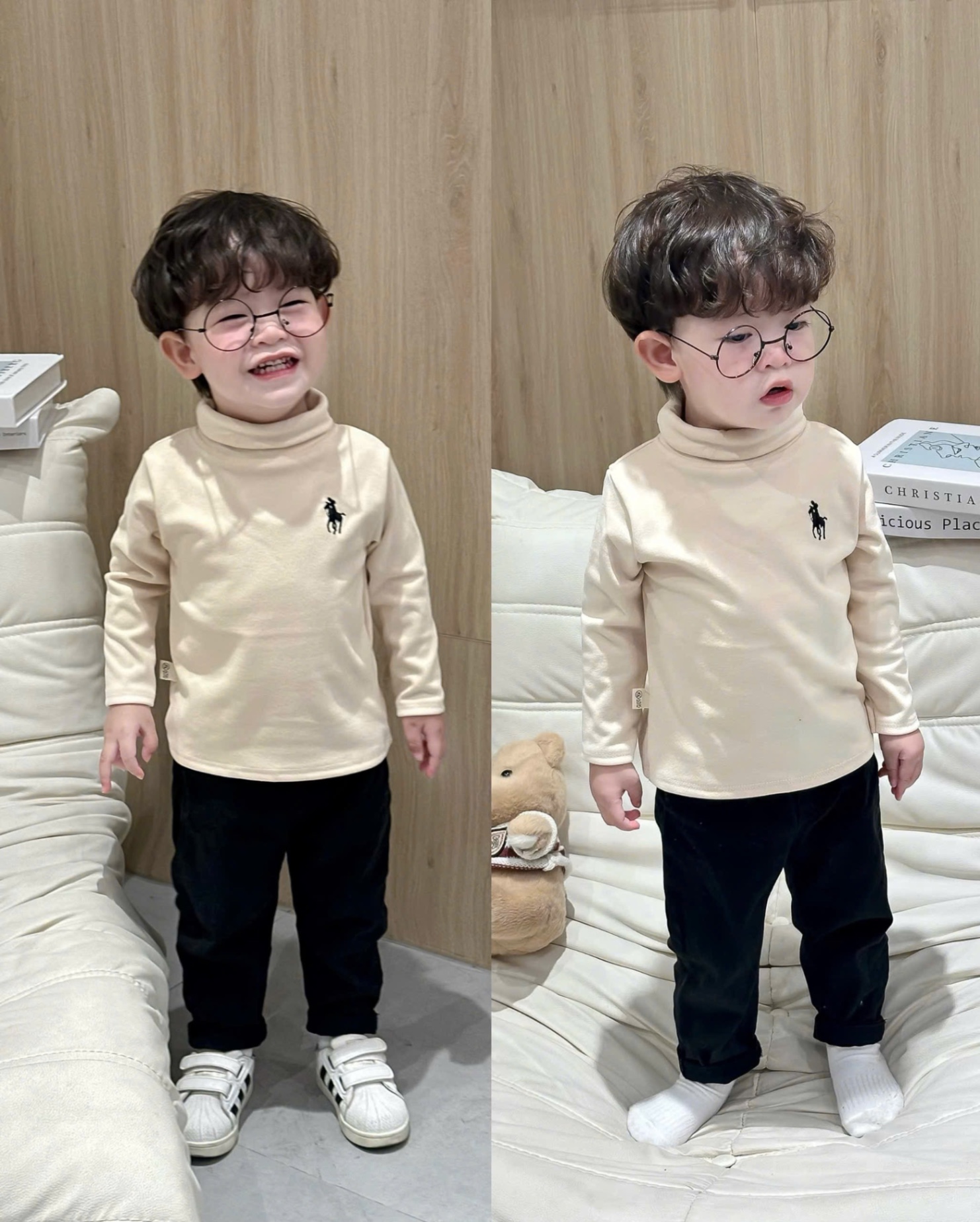 AB793 - SET 4 ÁO BÉ TRAI ZIP LÔNG CỔ LỌ THÊU KỊ SĨ