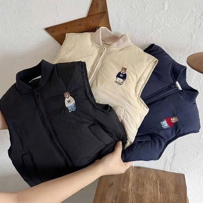 AB795 - ÁO GILE PHAO BÉ TRAI THÊU GẤU W