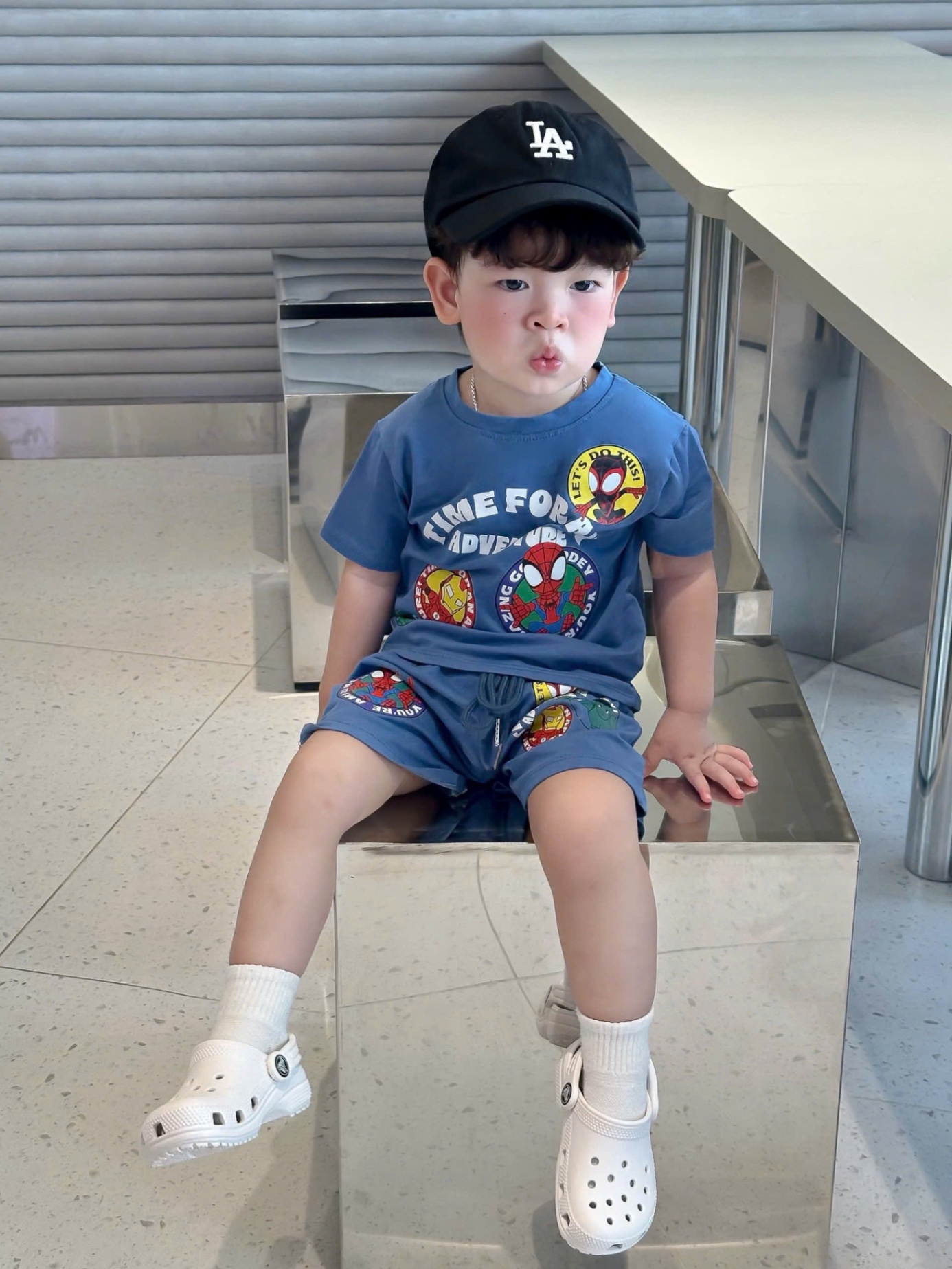 T955 - BỘ ĐÙI BÉ TRAI XANH DƯƠNG MARVEL TIME ADVENTURE