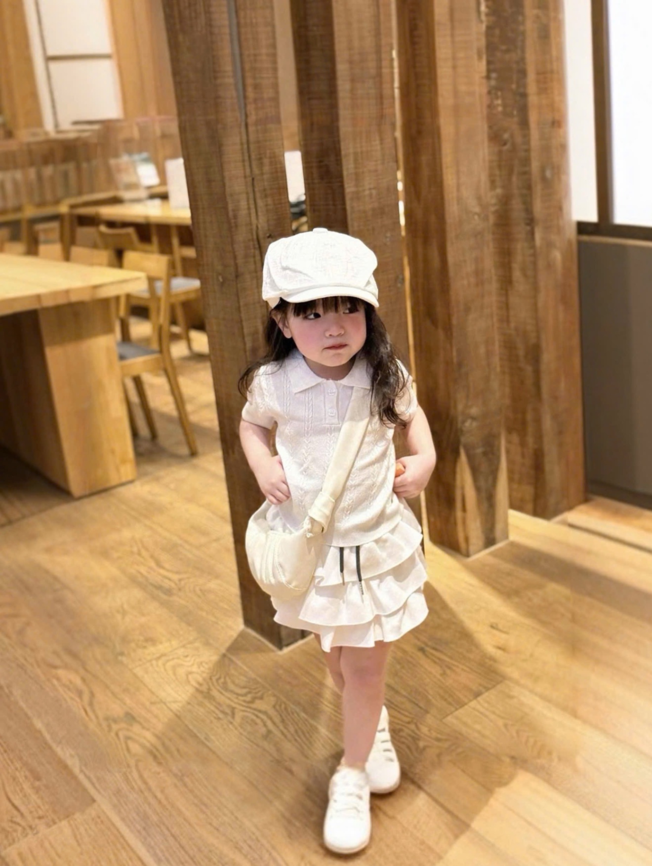 AB797 - ÁO BÉ GÁI POLO LEN VẶN THỪNG CỘC TAY