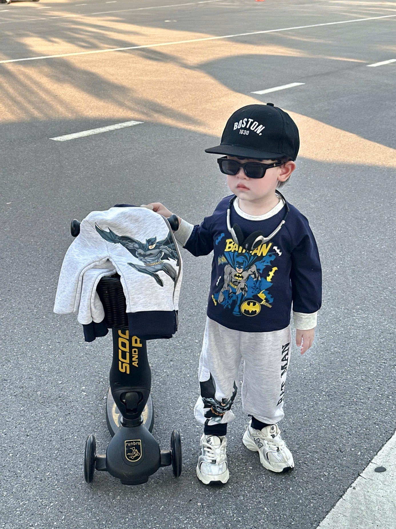 T959 - SET BÉ TRAI 3CT ÁO THAN BATMAN PHỐI BỘ NỈ GHI