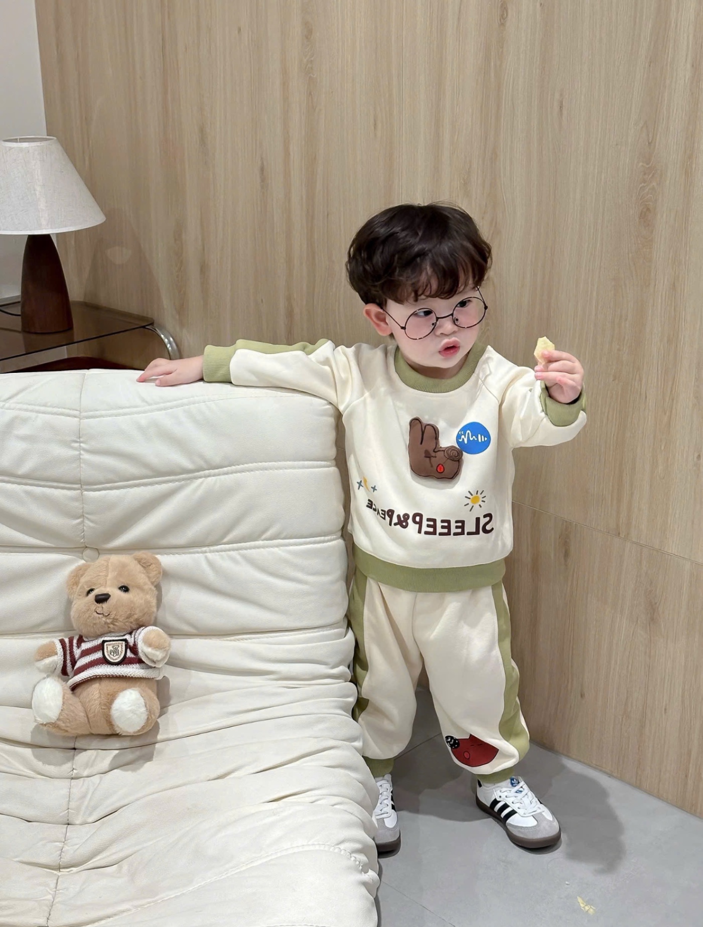 T945 - BỘ NỈ BÉ TRAI HAIDA XỊN GẤU NGỦ GẬT