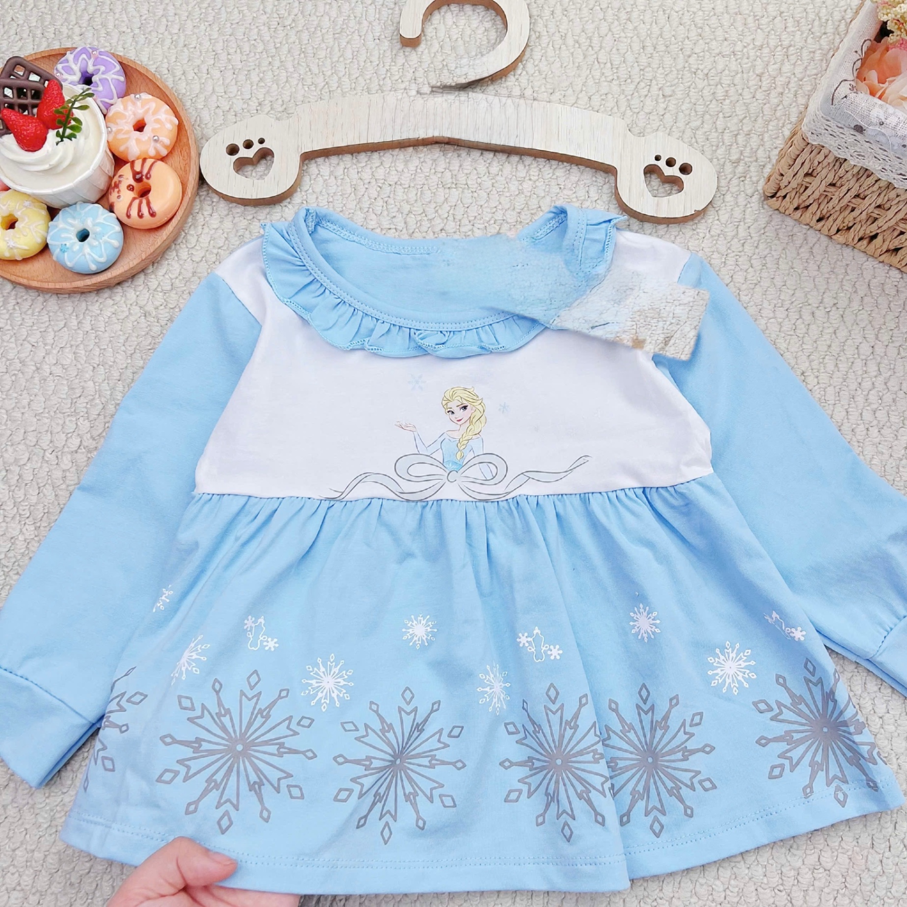 G754 - BỘ BÉ GÁI BABYDOLL DÀI TAY BÈO CÔNG CHÚA