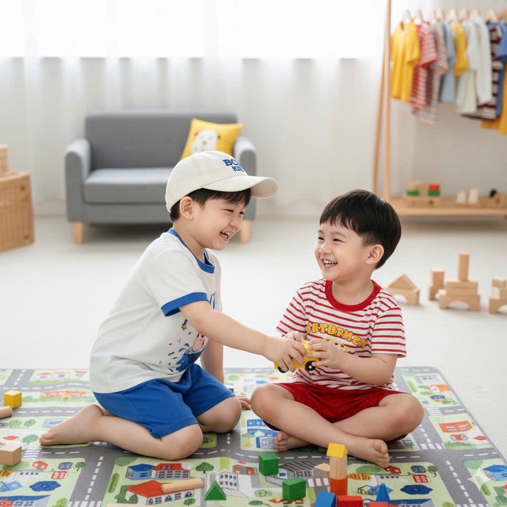 T956 - SET 2 BỘ ĐÙI BÉ TRAI YOUTH POWER VIỀN xanh đỏ