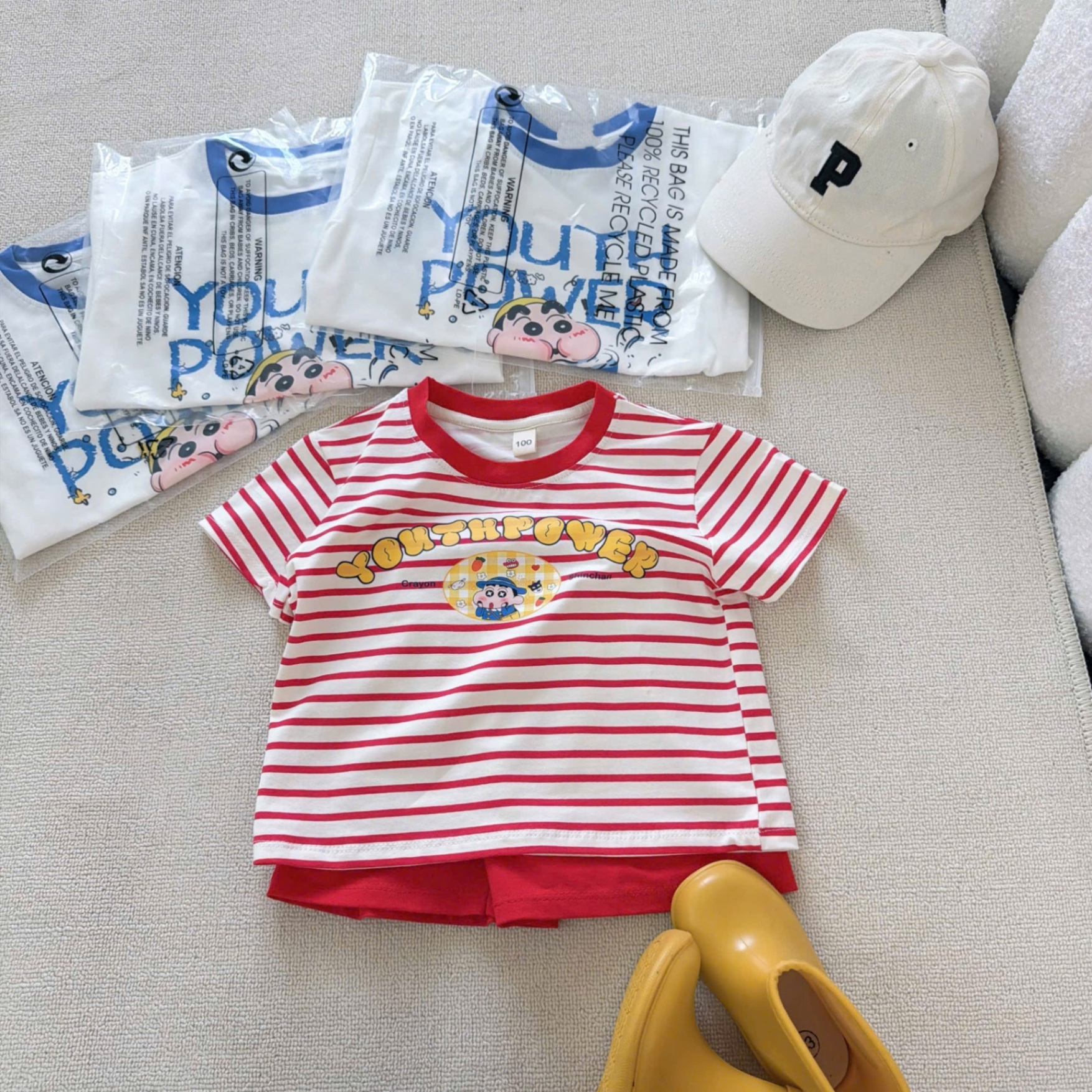 T956 - SET 2 BỘ ĐÙI BÉ TRAI YOUTH POWER VIỀN xanh đỏ