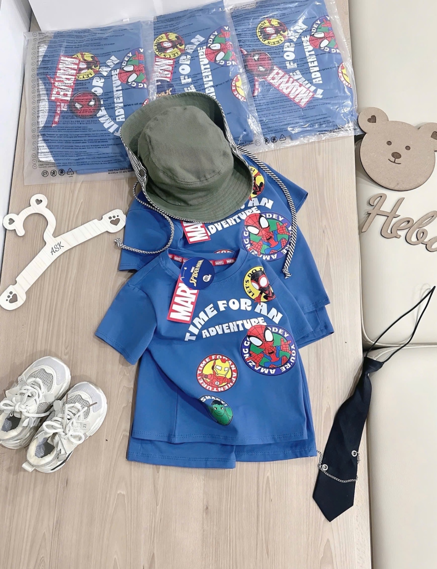 T955 - BỘ ĐÙI BÉ TRAI XANH DƯƠNG MARVEL TIME ADVENTURE