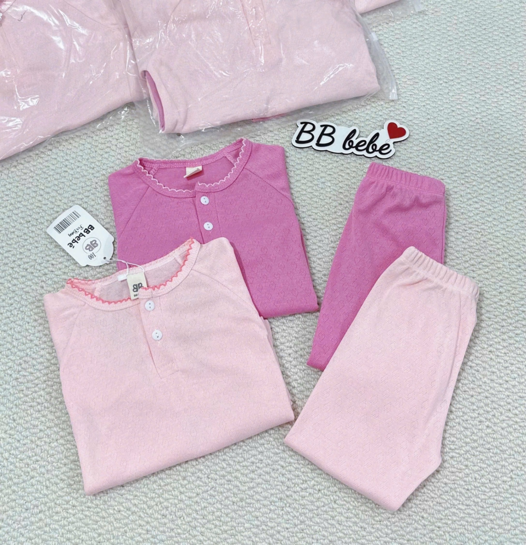 G758 - SET 2 BỘ BÉ GÁI DÀI TAY CỔ CÚC BÈO hồng sen