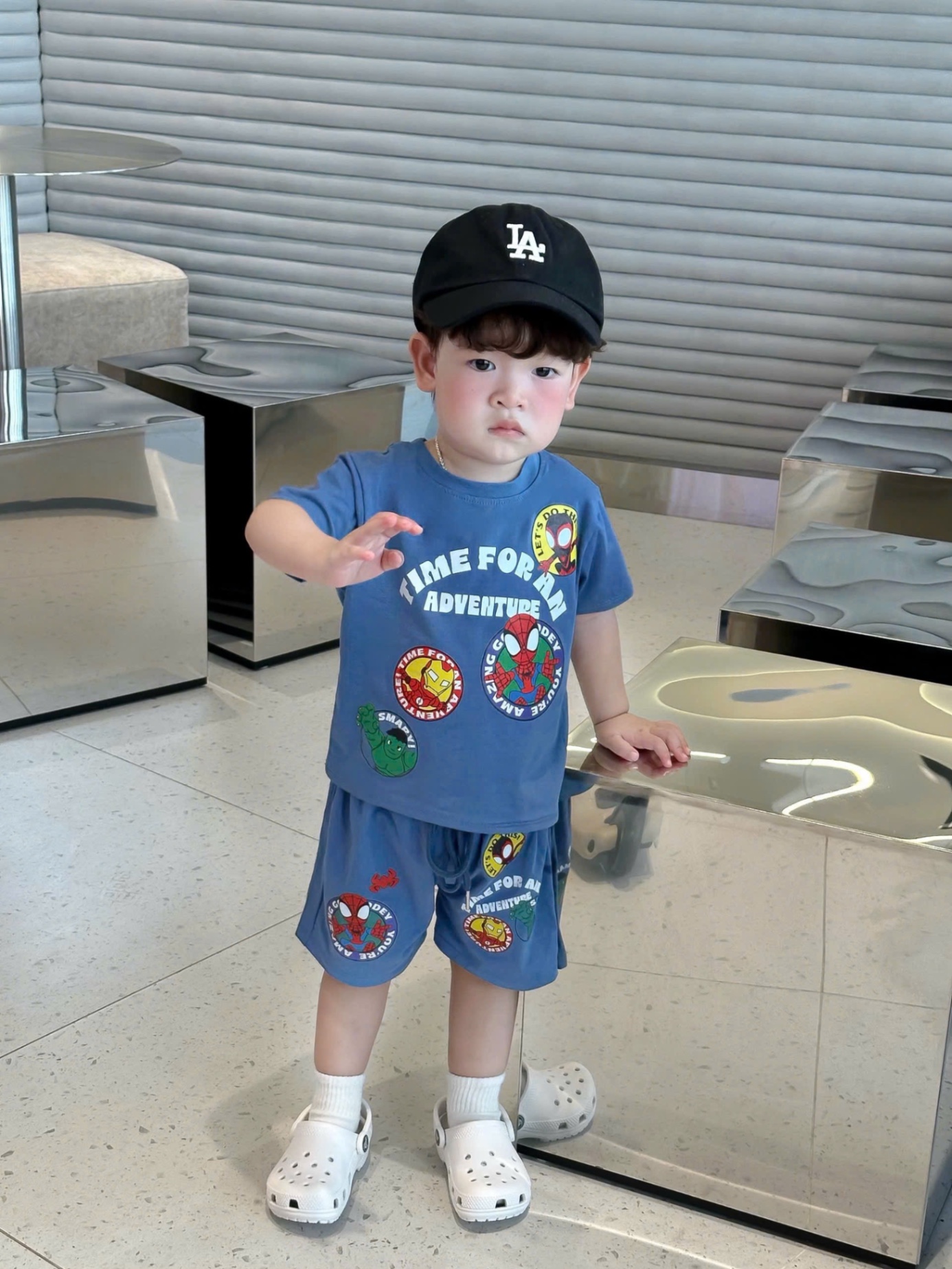 T955 - BỘ ĐÙI BÉ TRAI XANH DƯƠNG MARVEL TIME ADVENTURE