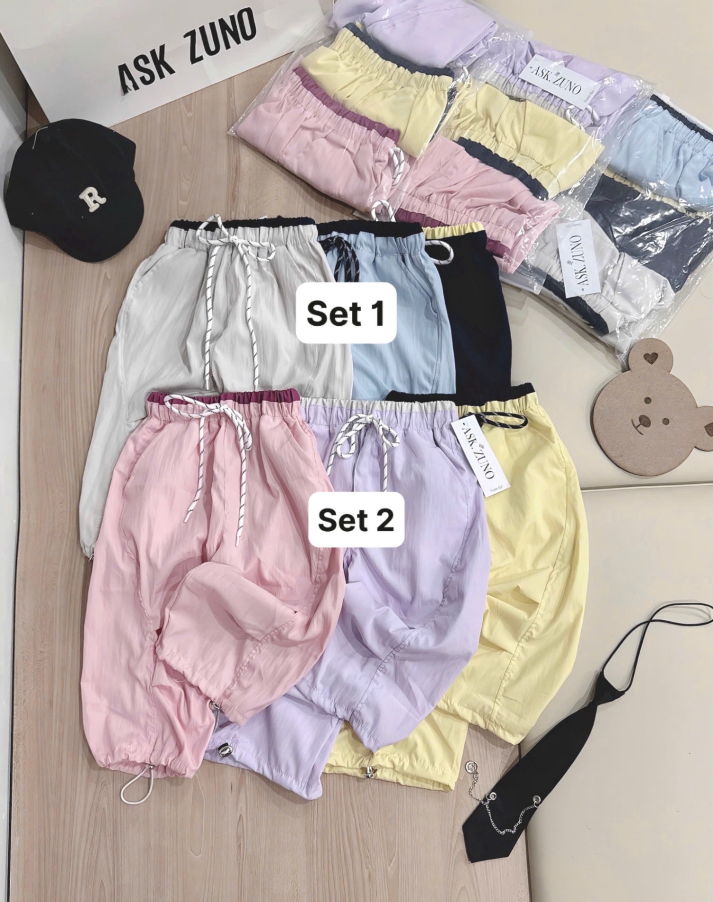 QB337 - SET 3 QUẦN GIÓ BOMBER BÉ TRAI GÁI