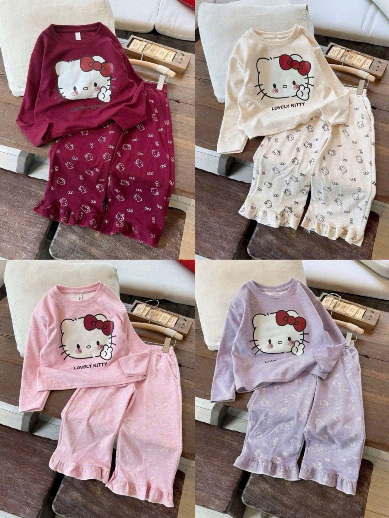 G770 - BỘ BÉ GÁI TĂM THỎ LOVELY KITTY DÀI TAY 4M