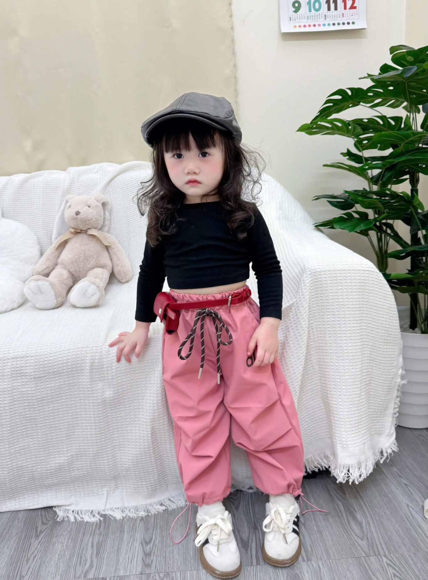 QB339 - SET 3 QUẦN GIÓ BÉ GÁI alo đen hồng be