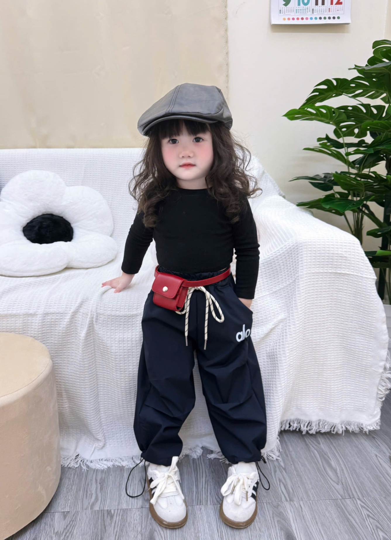 QB339 - SET 3 QUẦN GIÓ BÉ GÁI alo đen hồng be