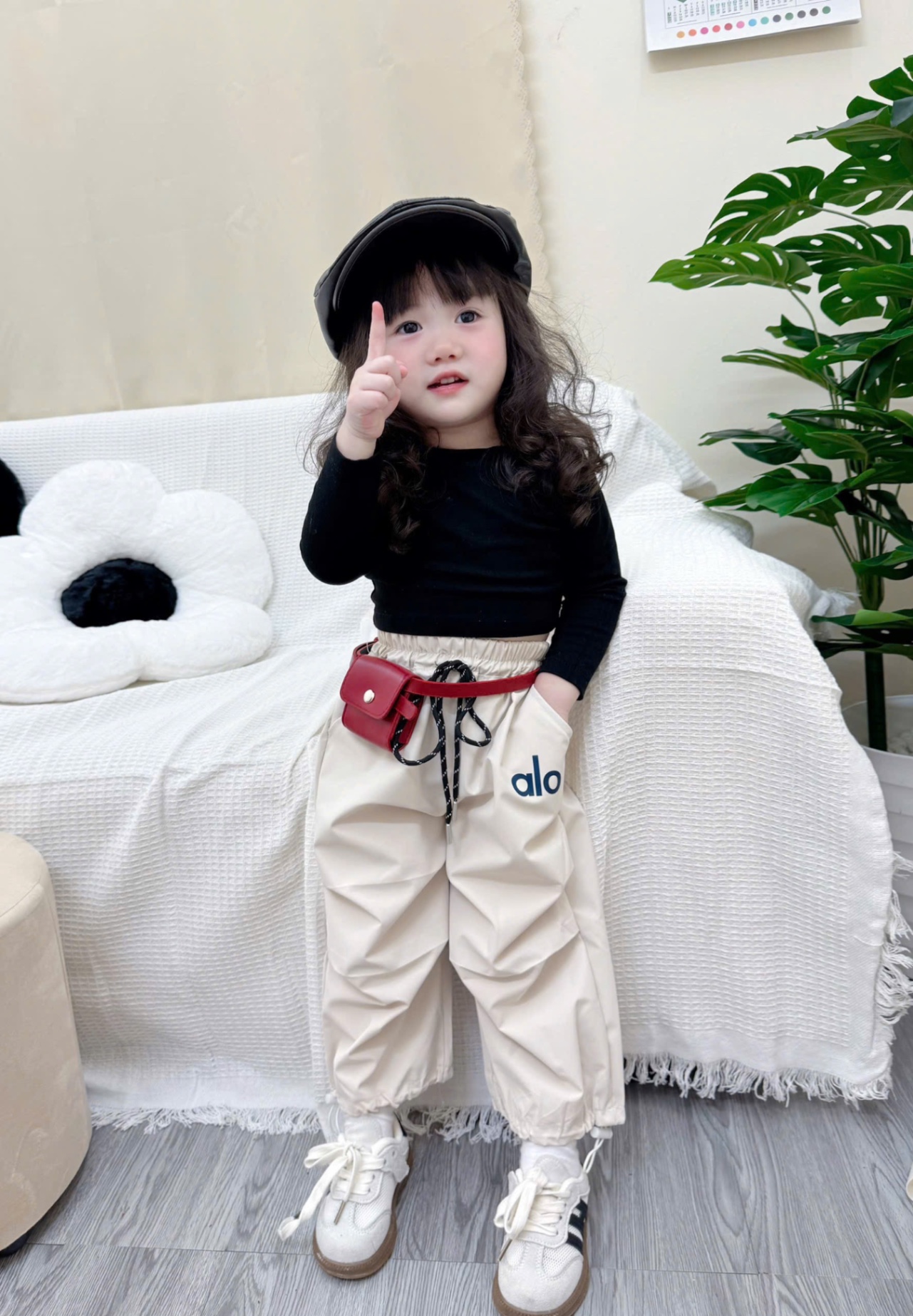 QB339 - SET 3 QUẦN GIÓ BÉ GÁI alo đen hồng be