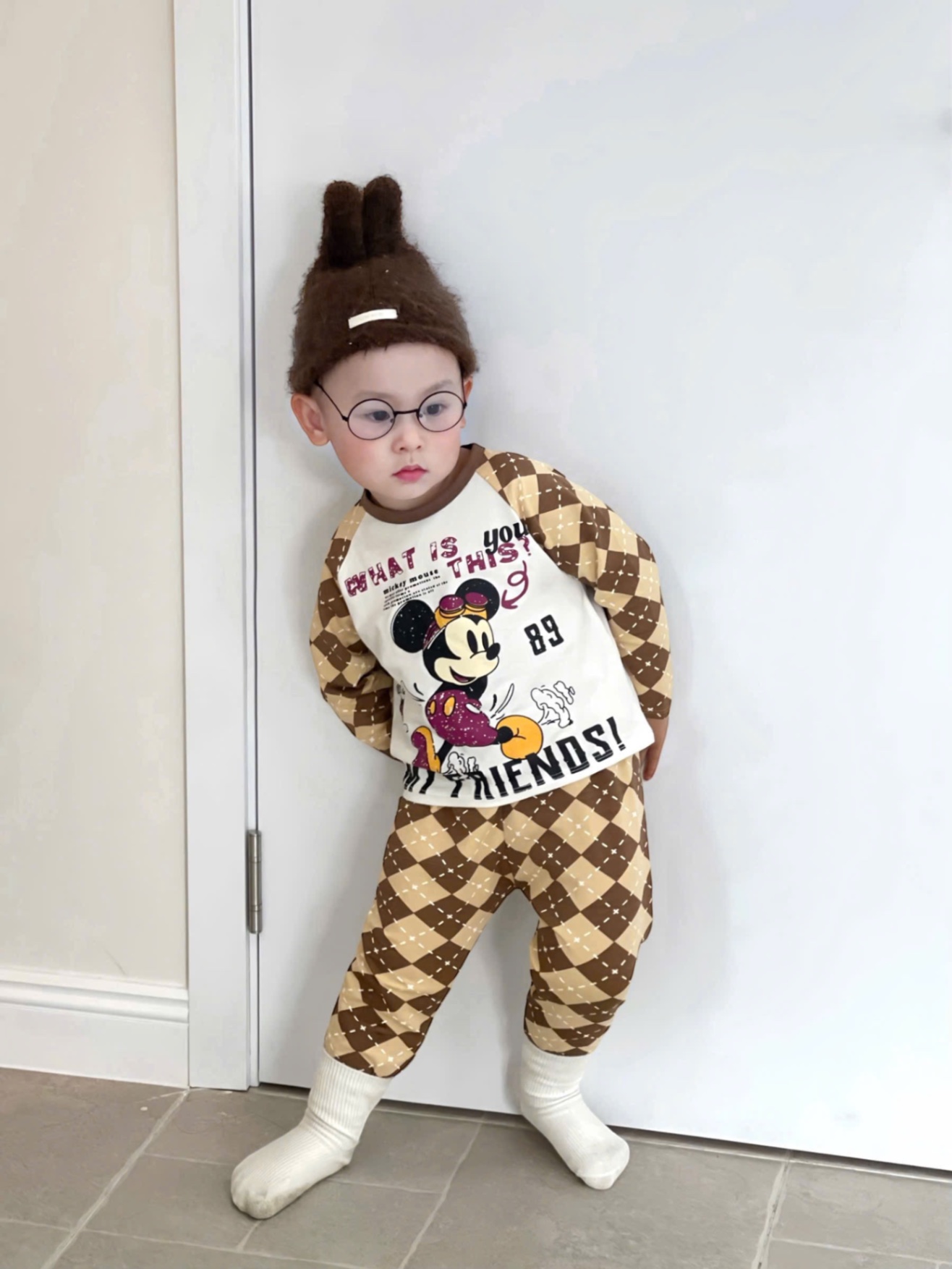 T977 - SET 2 BỘ BÉ TRAI DÀI PHỐI TAY MICKEY 89