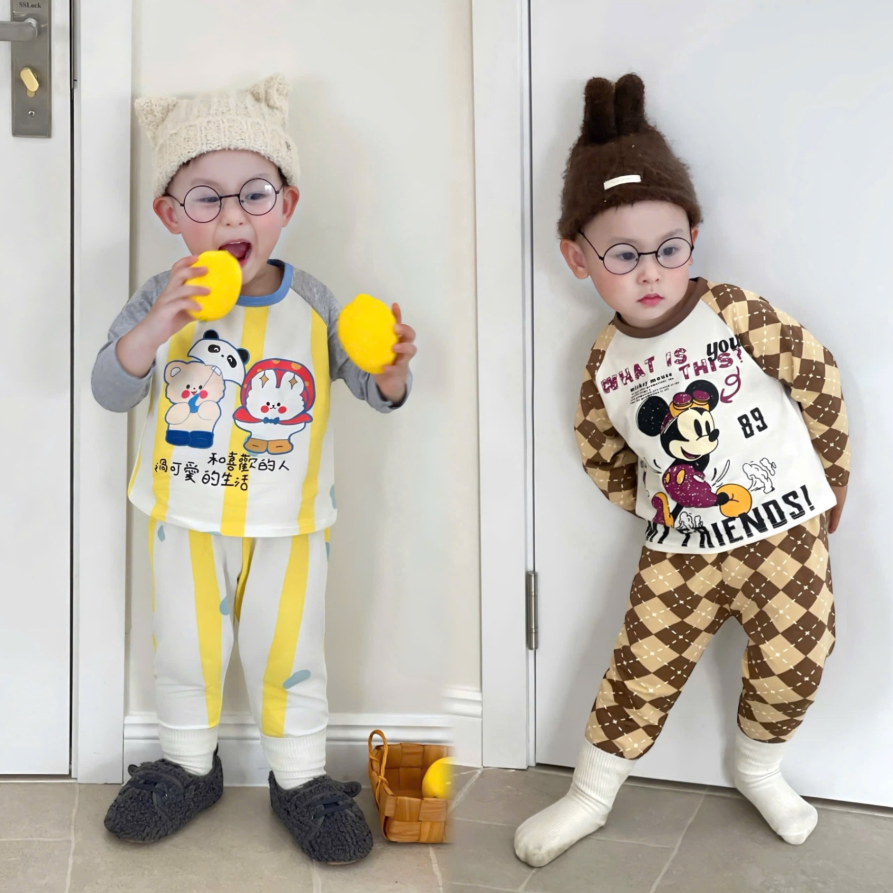 T977 - SET 2 BỘ BÉ TRAI DÀI PHỐI TAY MICKEY 89