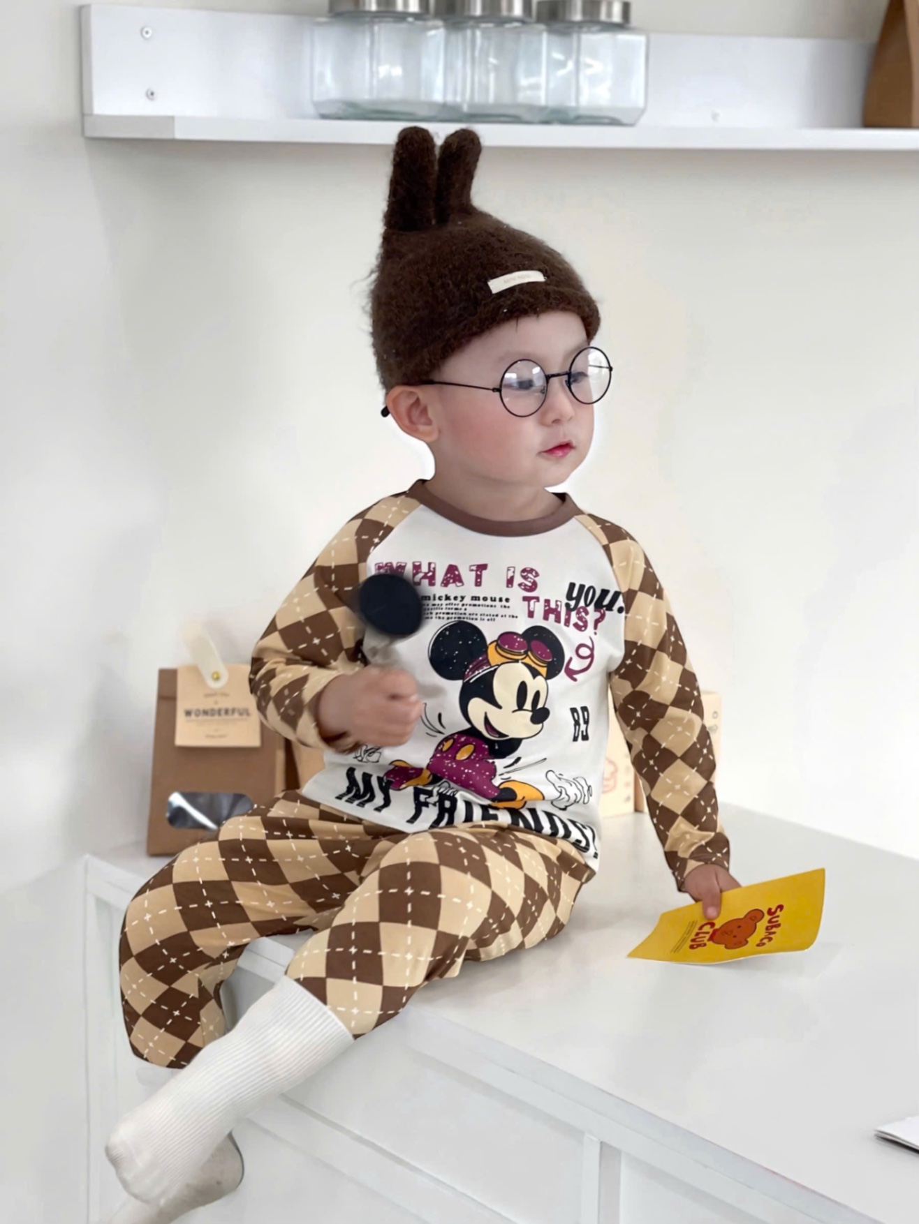 T977 - SET 2 BỘ BÉ TRAI DÀI PHỐI TAY MICKEY 89