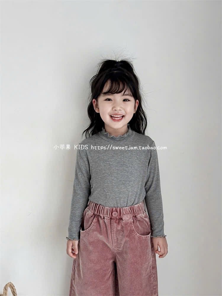 AB806 - SET 3 ÁO BÉ GÁI CỔ CAO BÈO đen nâu xám