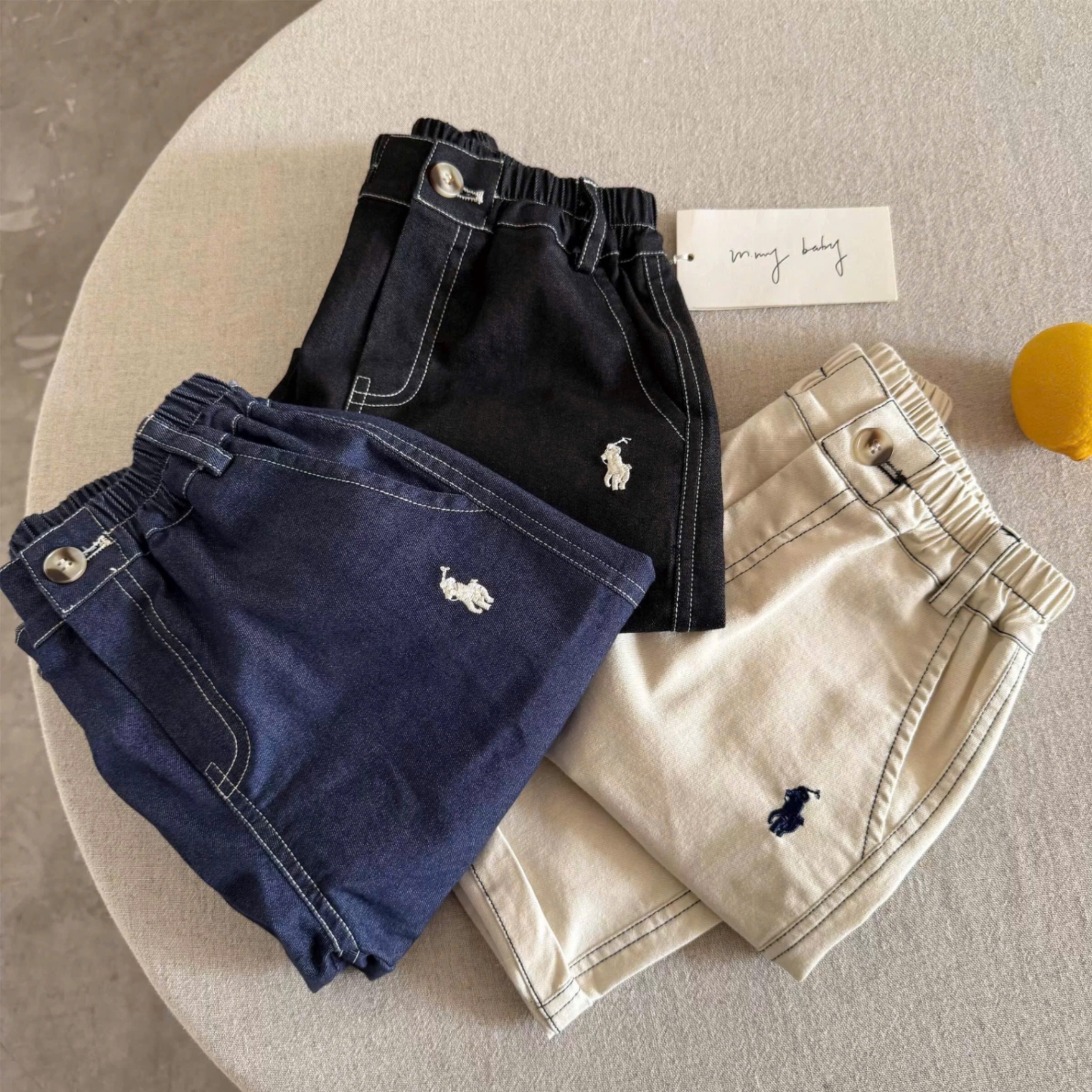 QB341 - QUẦN JEANS BÉ TRAI CẠP CHUN THÊU KỊ SĨ 3M