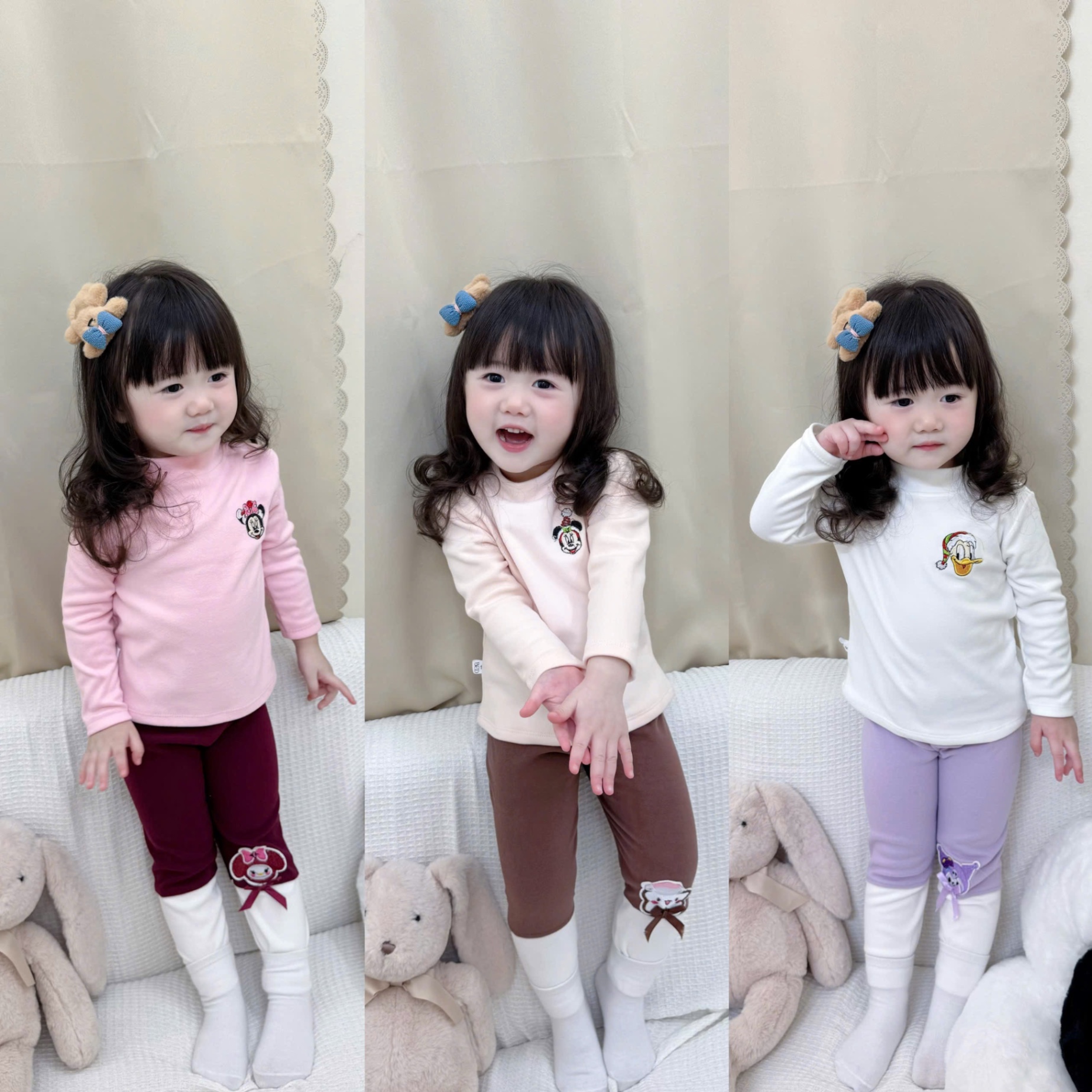 AB816 - SET 3 ÁO BÉ ZIP LÔNG 3P THÊU HOẠT HÌNH