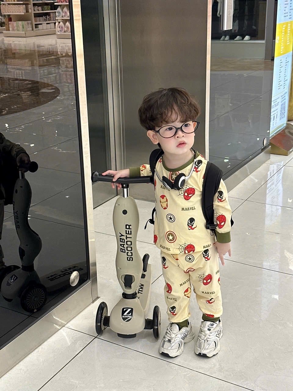 T993 - SET 2 BỘ BÉ TRAI DÀI TAY MARVEL IRON rêu be