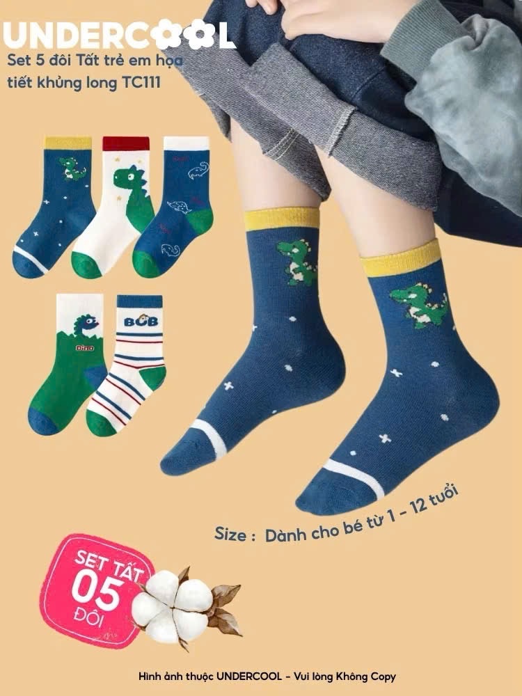 PK246 - SET 10 ĐÔI TẤT CHỐNG TRƯỢT KHỦNG LONG