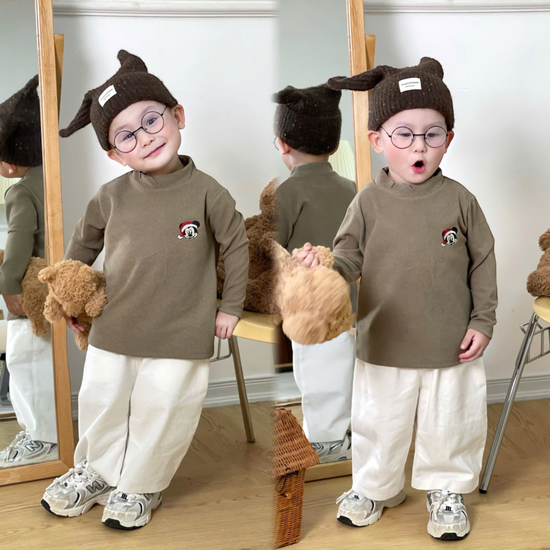 AB816 - SET 3 ÁO BÉ ZIP LÔNG 3P THÊU HOẠT HÌNH