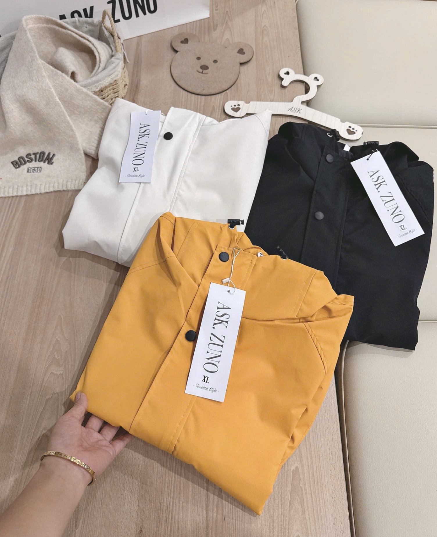 ANU318 - ÁO KHOÁC GIÓ NỮ CHỐNG NƯỚC CÚC BẤM