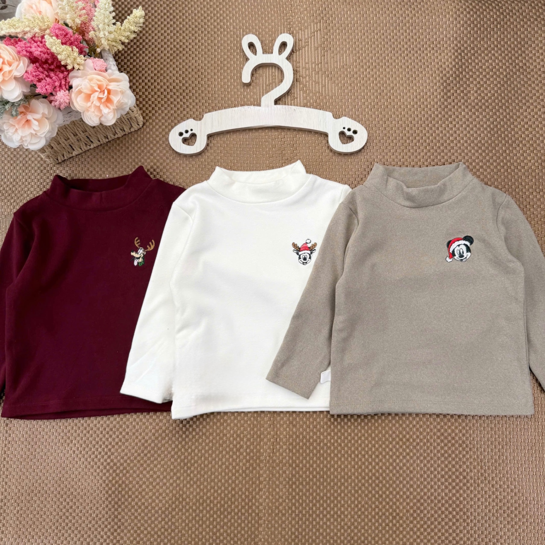 AB816 - SET 3 ÁO BÉ ZIP LÔNG 3P THÊU HOẠT HÌNH