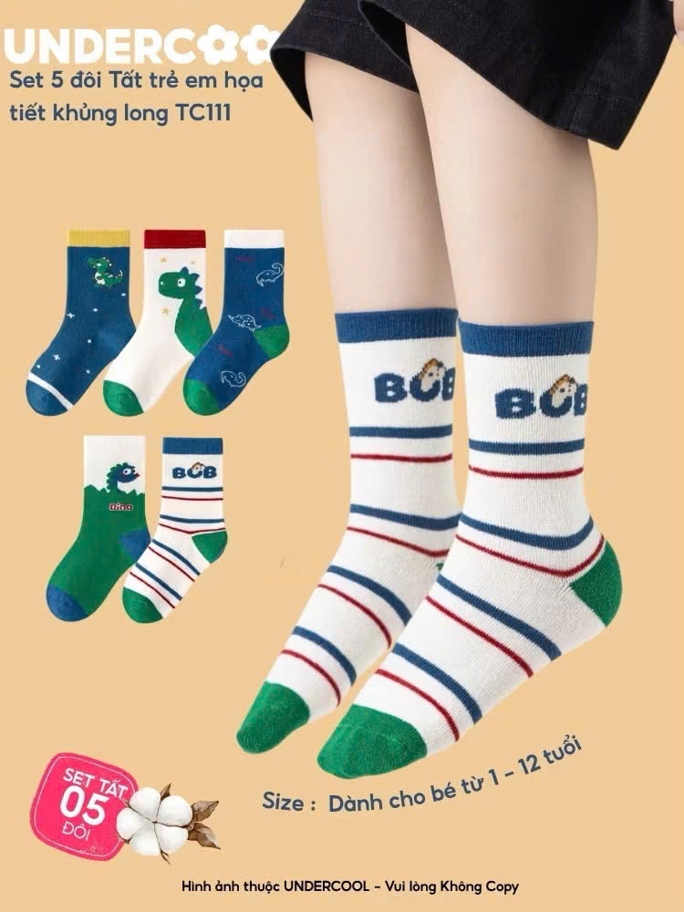 PK246 - SET 10 ĐÔI TẤT CHỐNG TRƯỢT KHỦNG LONG
