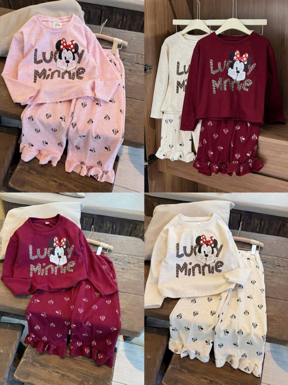 G801 - BỘ BÉ GÁI LEN THỎ BÈO GẤU MICKEY Minnie