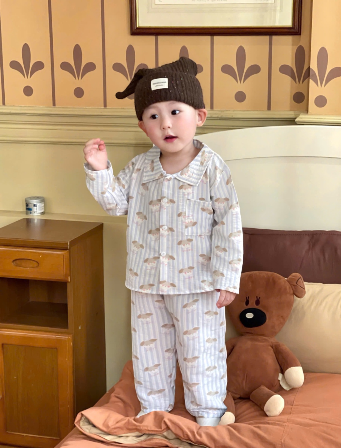 T004 - SET 2 BỘ PYJAMA BÉ TRAI XANH SỌC CHÓ