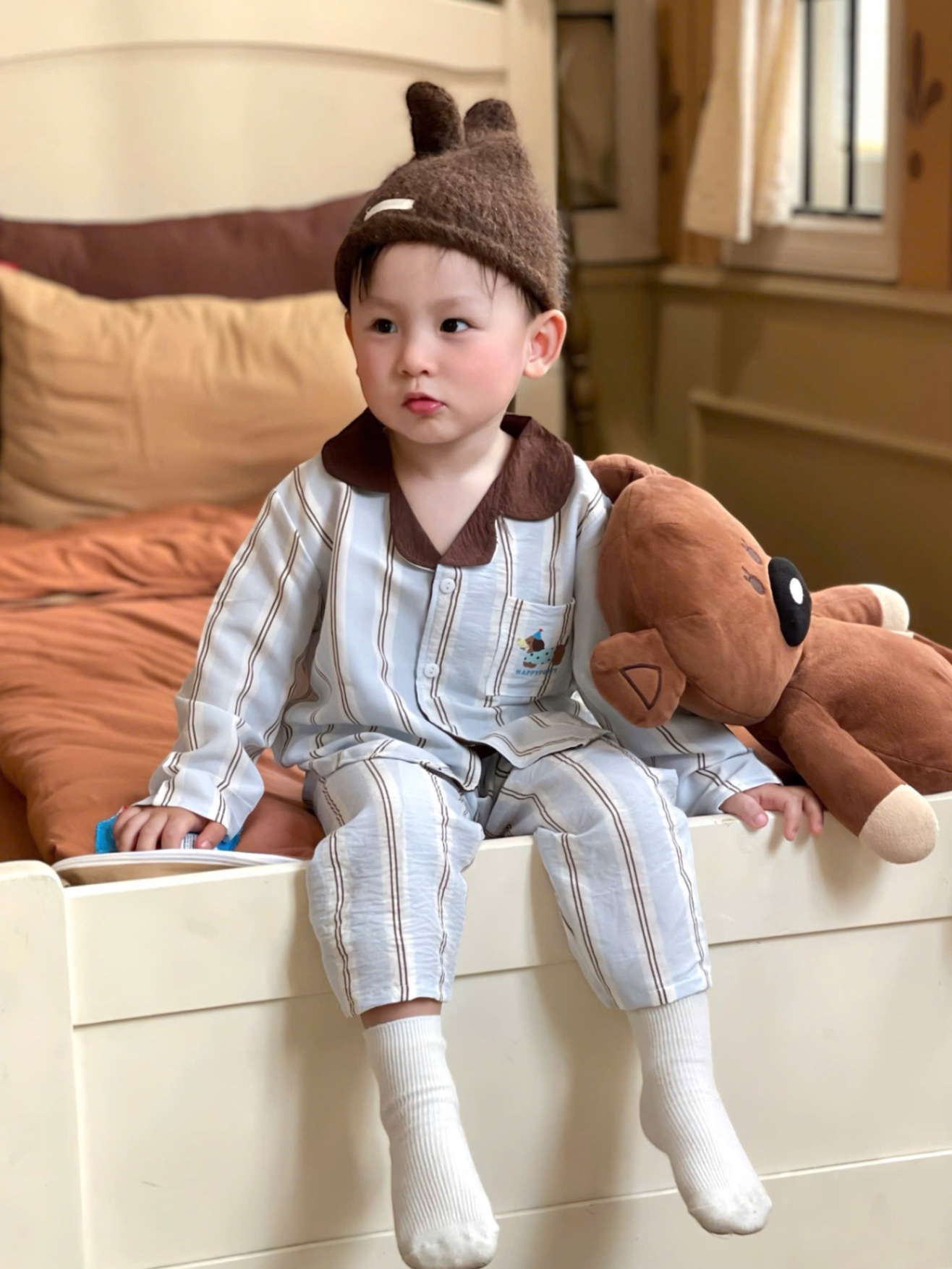 T004 - SET 2 BỘ PYJAMA BÉ TRAI XANH SỌC CHÓ