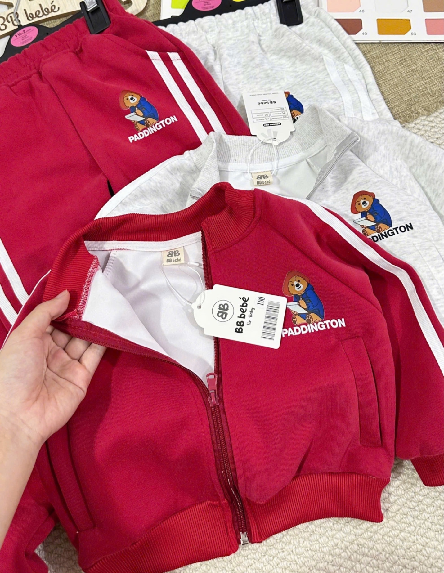 T999 - BỘ NỈ KHOÁ BÉ TRAI GẤU PADDINGTON