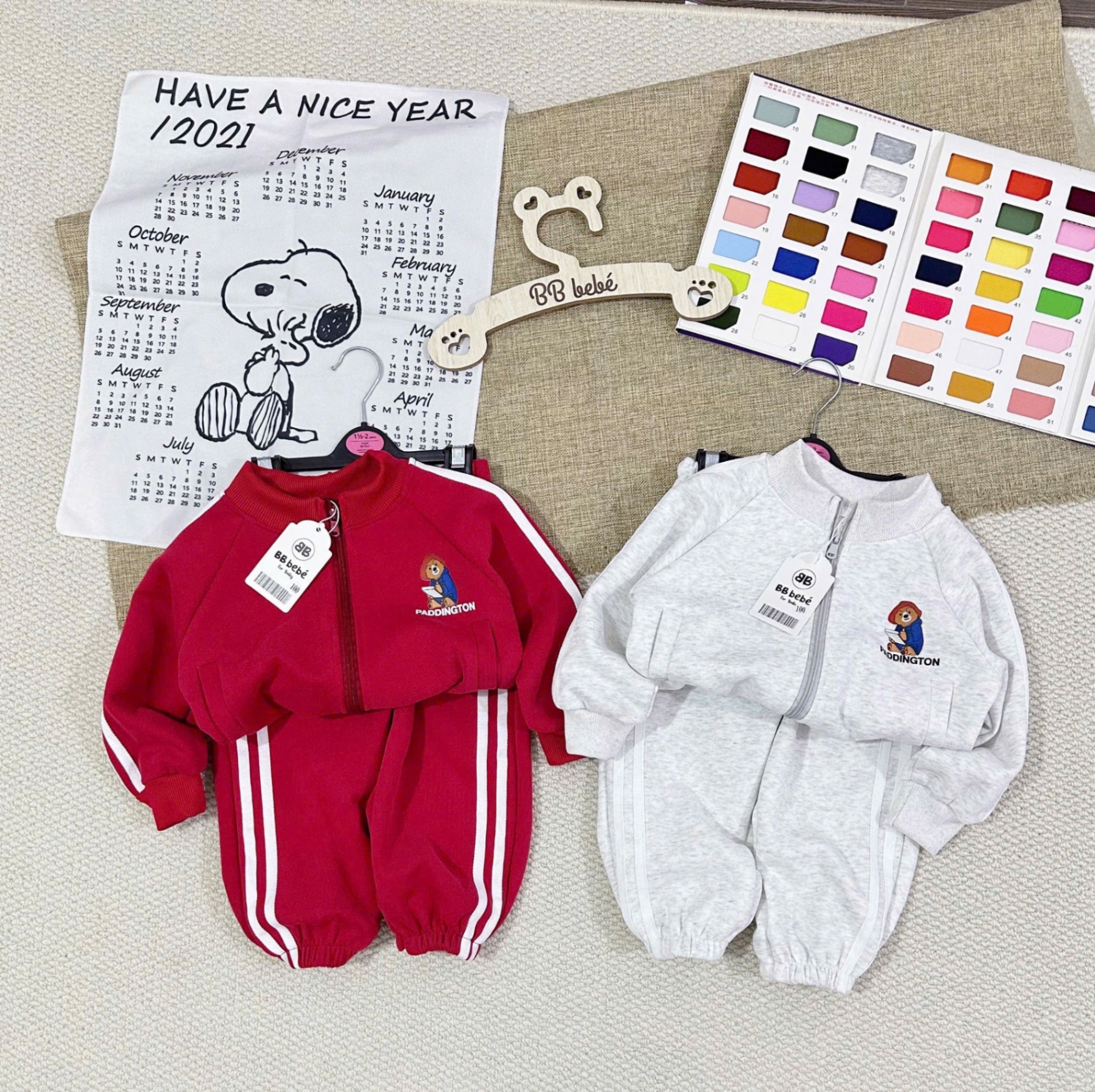 T999 - BỘ NỈ KHOÁ BÉ TRAI GẤU PADDINGTON