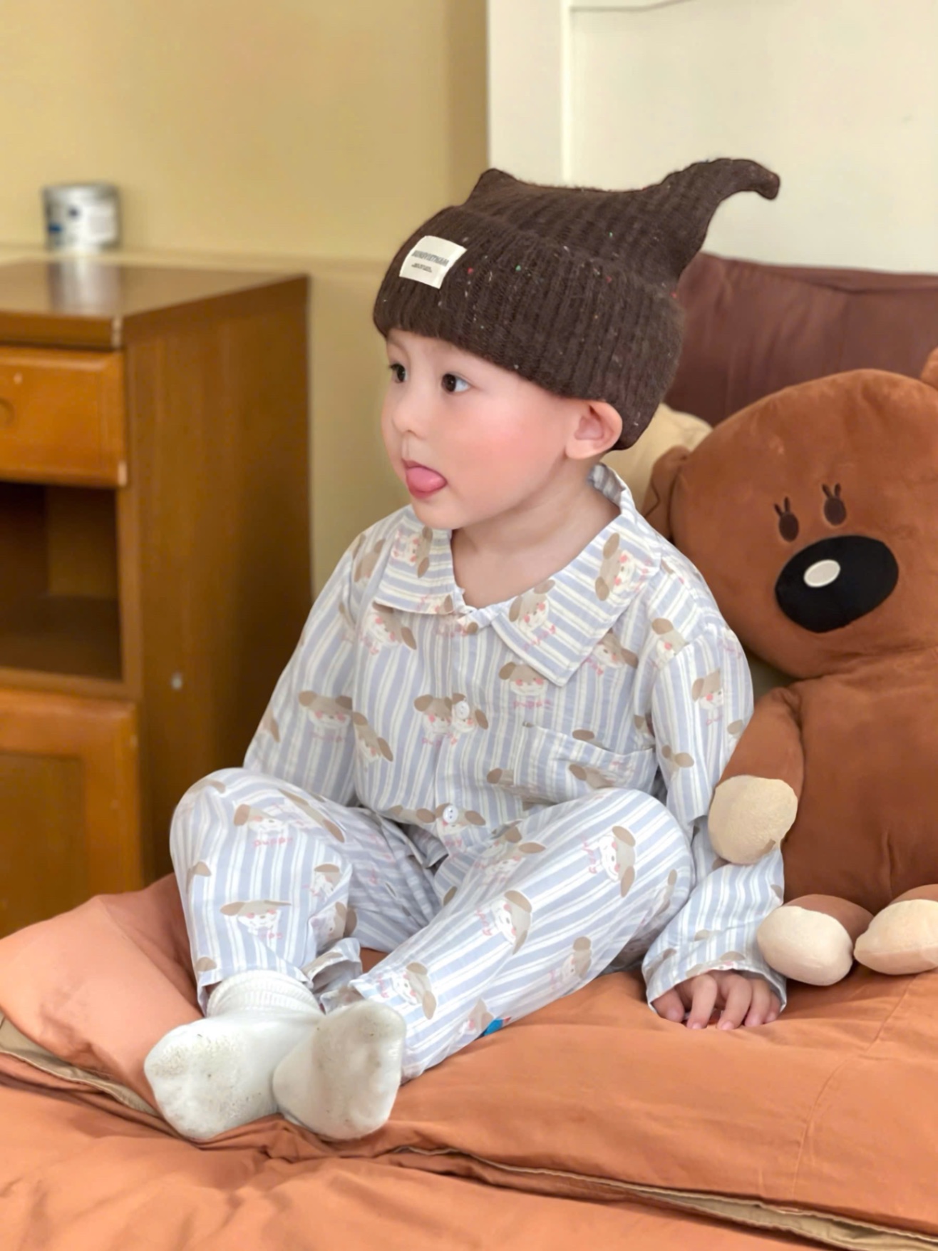 T004 - SET 2 BỘ PYJAMA BÉ TRAI XANH SỌC CHÓ