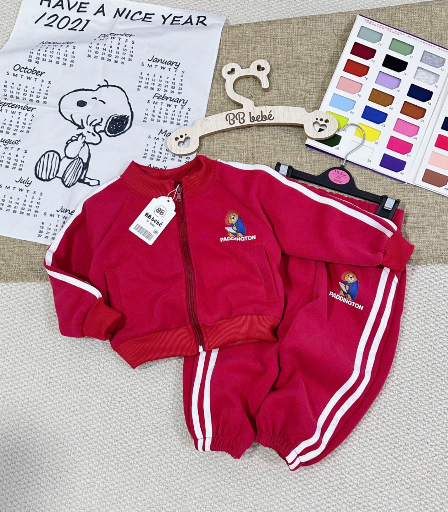 T999 - BỘ NỈ KHOÁ BÉ TRAI GẤU PADDINGTON