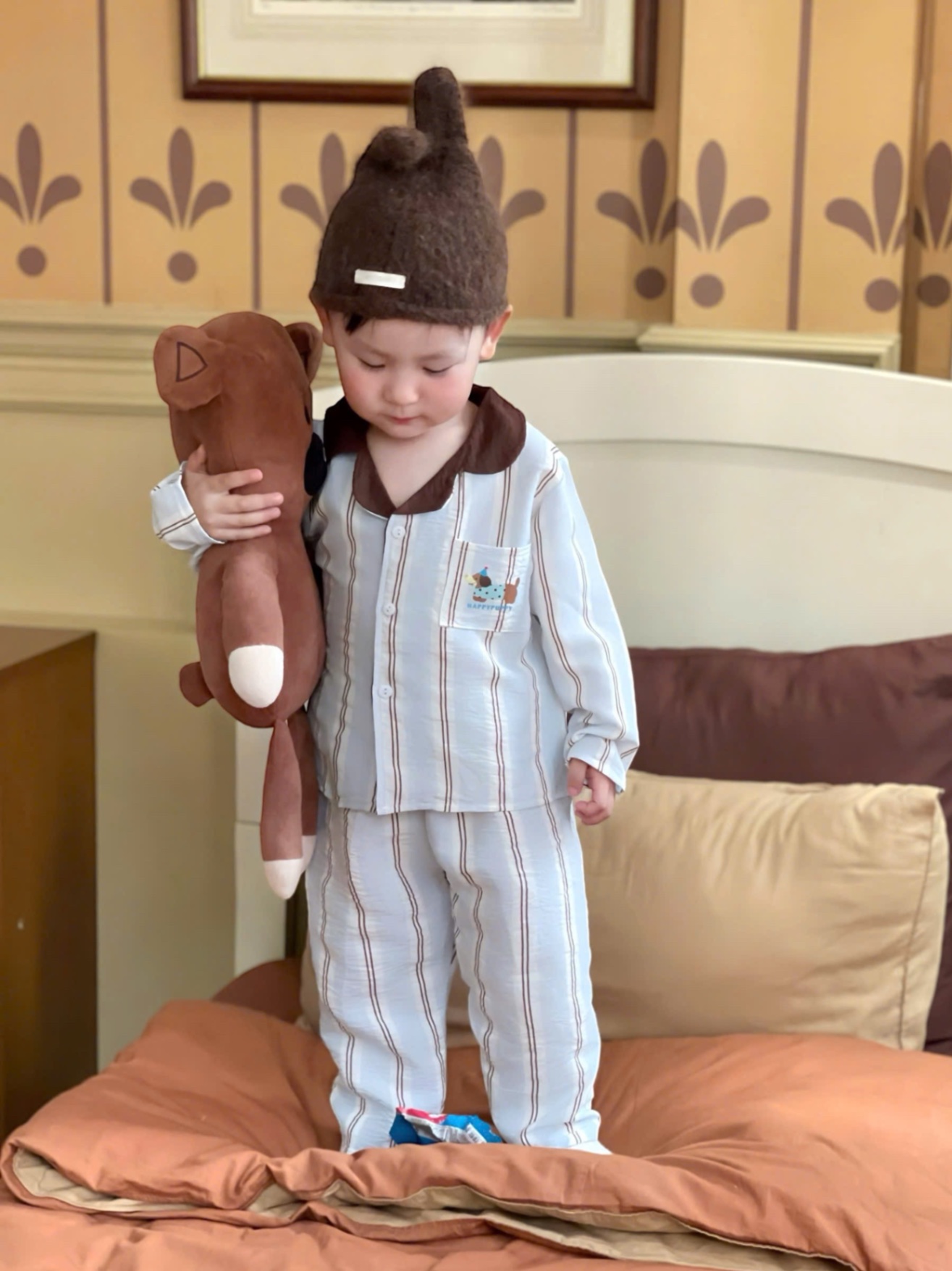 T004 - SET 2 BỘ PYJAMA BÉ TRAI XANH SỌC CHÓ
