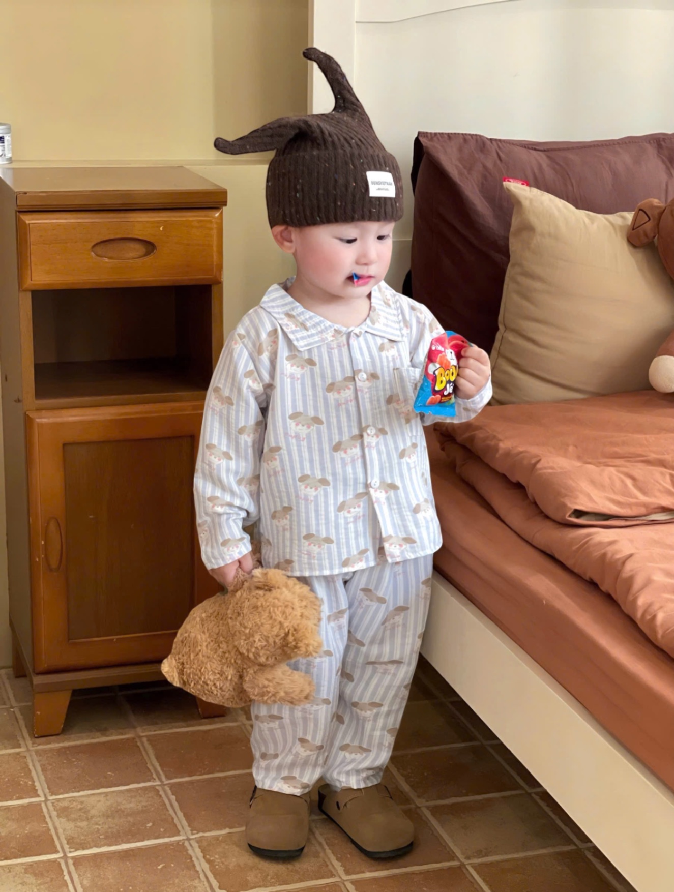 T004 - SET 2 BỘ PYJAMA BÉ TRAI XANH SỌC CHÓ