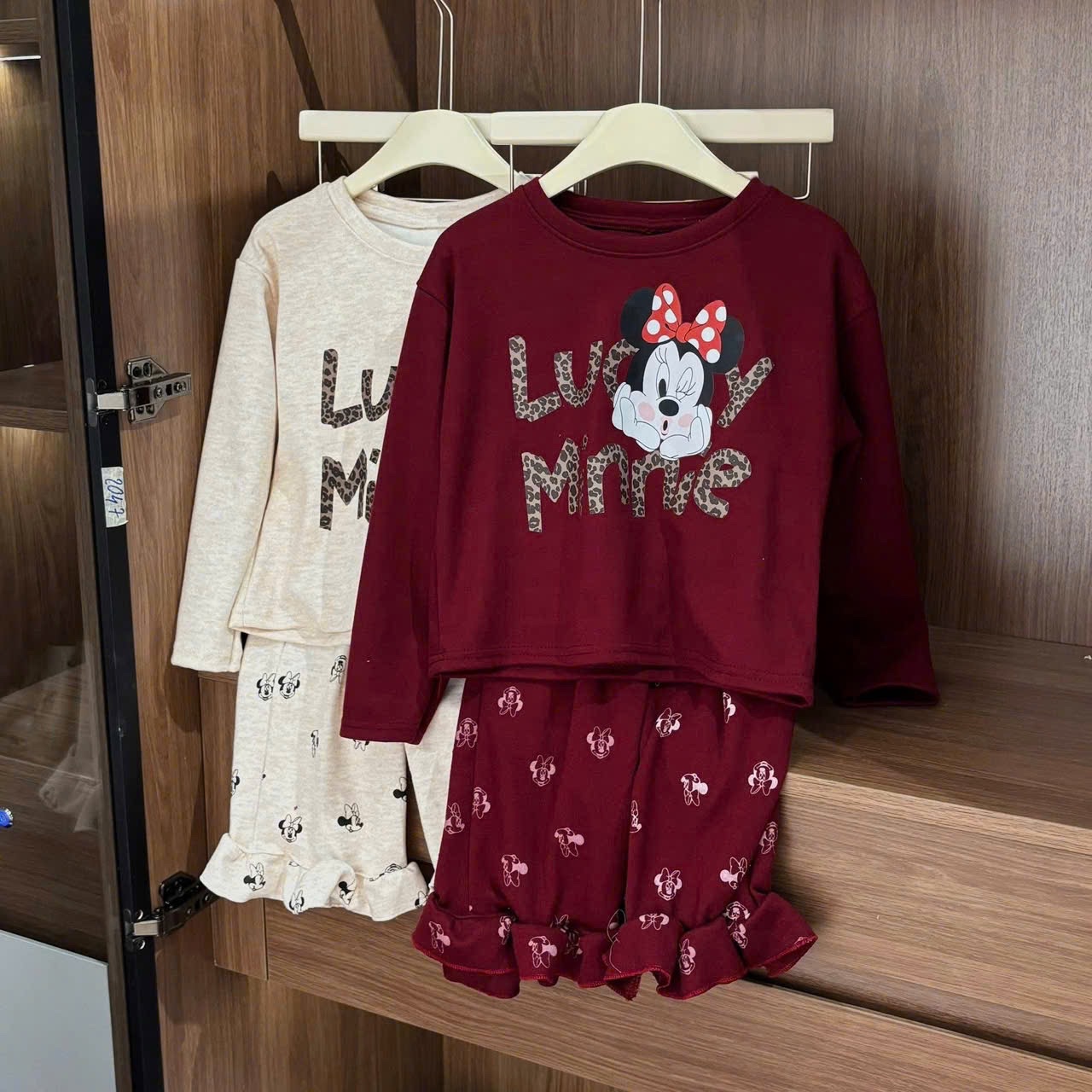 G801 - BỘ BÉ GÁI LEN THỎ BÈO GẤU MICKEY Minnie