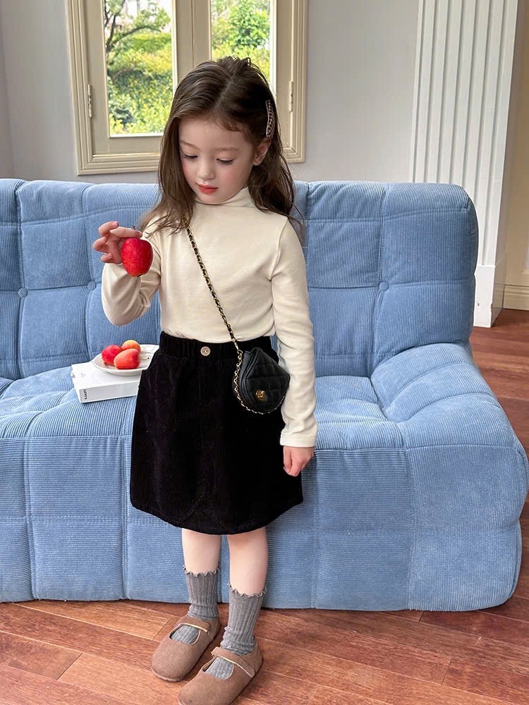 AB828 - SET 4 ÁO BÉ CỔ 3P hồng kẻ nâu
