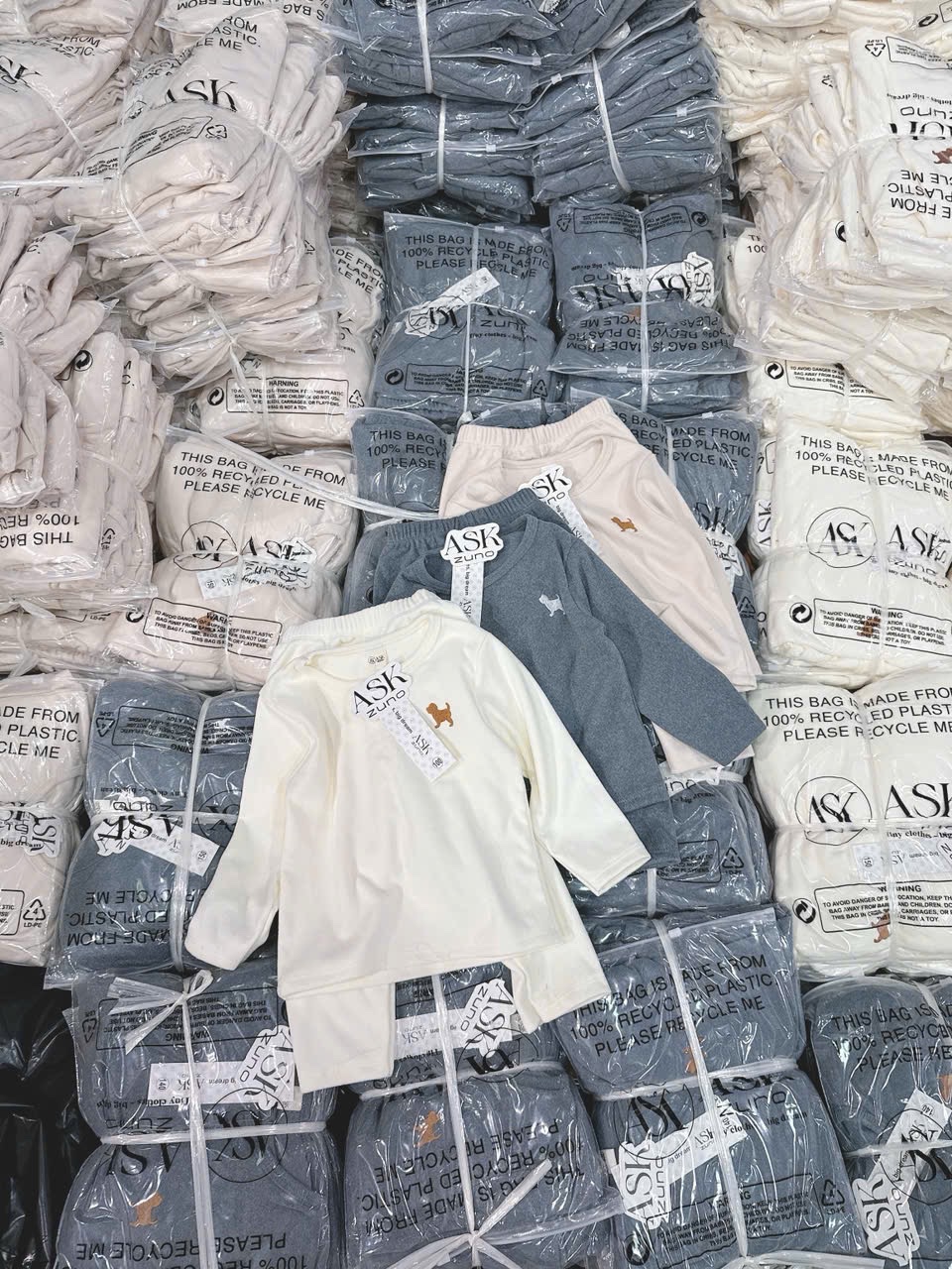 T009 - SET 3 BỘ BÉ TRAI ZIP LÔNG THÊU CHÓ TAG ASK