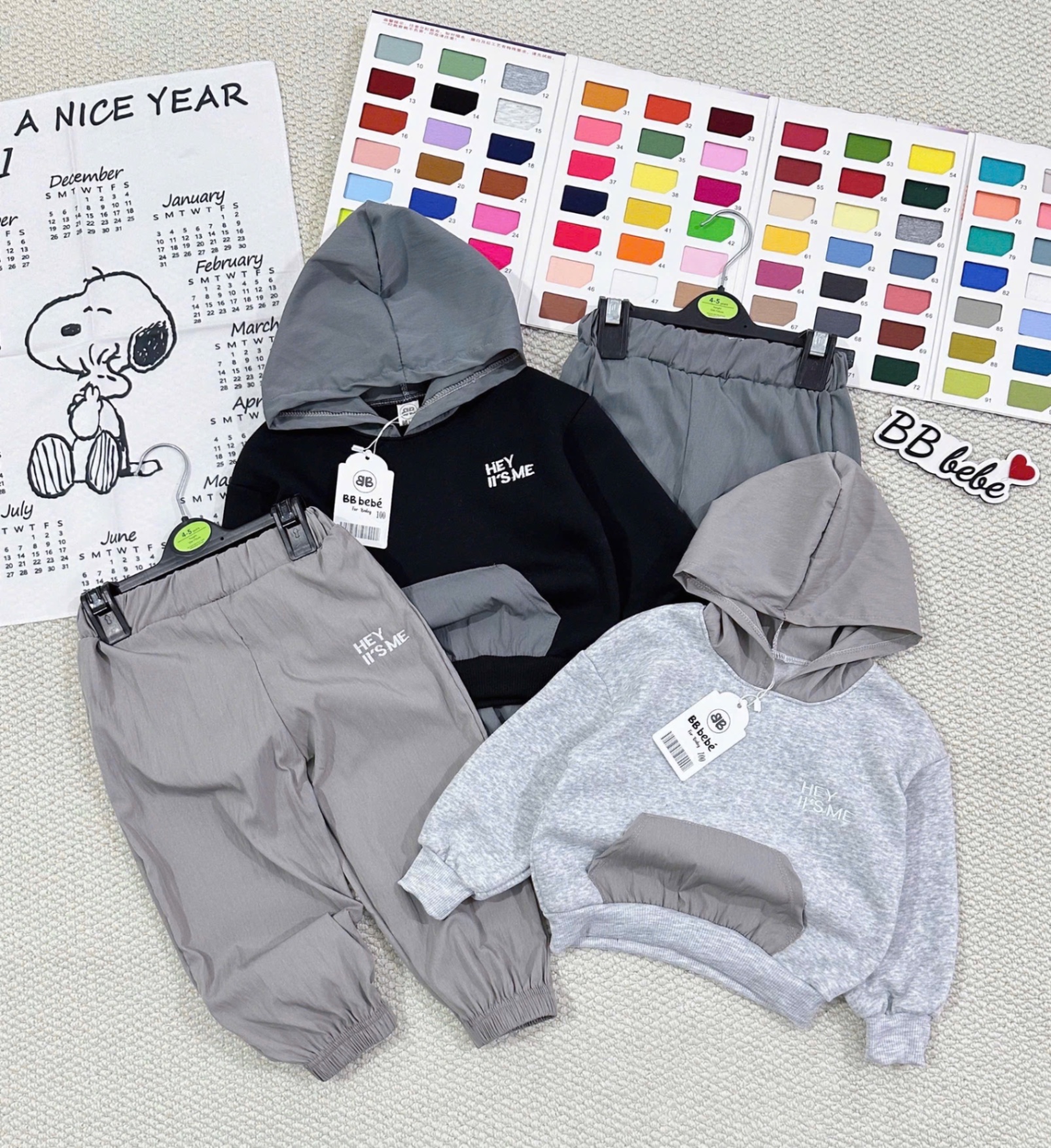 T017 - BỘ NỈ BÉ TRAI PHỐI MŨ HEY ME