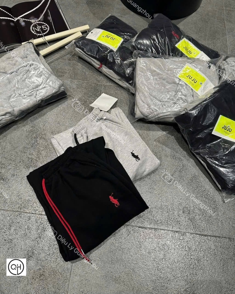 QNU643 - SET 2 QUẦN NỈ BOMBER NỮ THÊU KỊ SĨ đen ghi