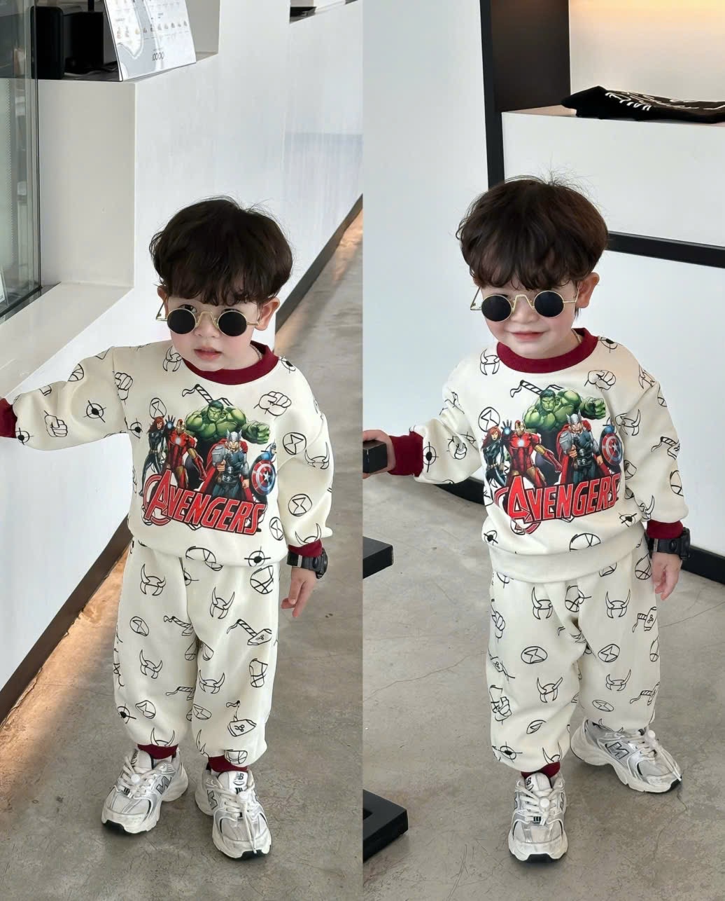 T016 - BỘ NỈ BÉ TRAI HAIDA AVENGER ĐỎ BE