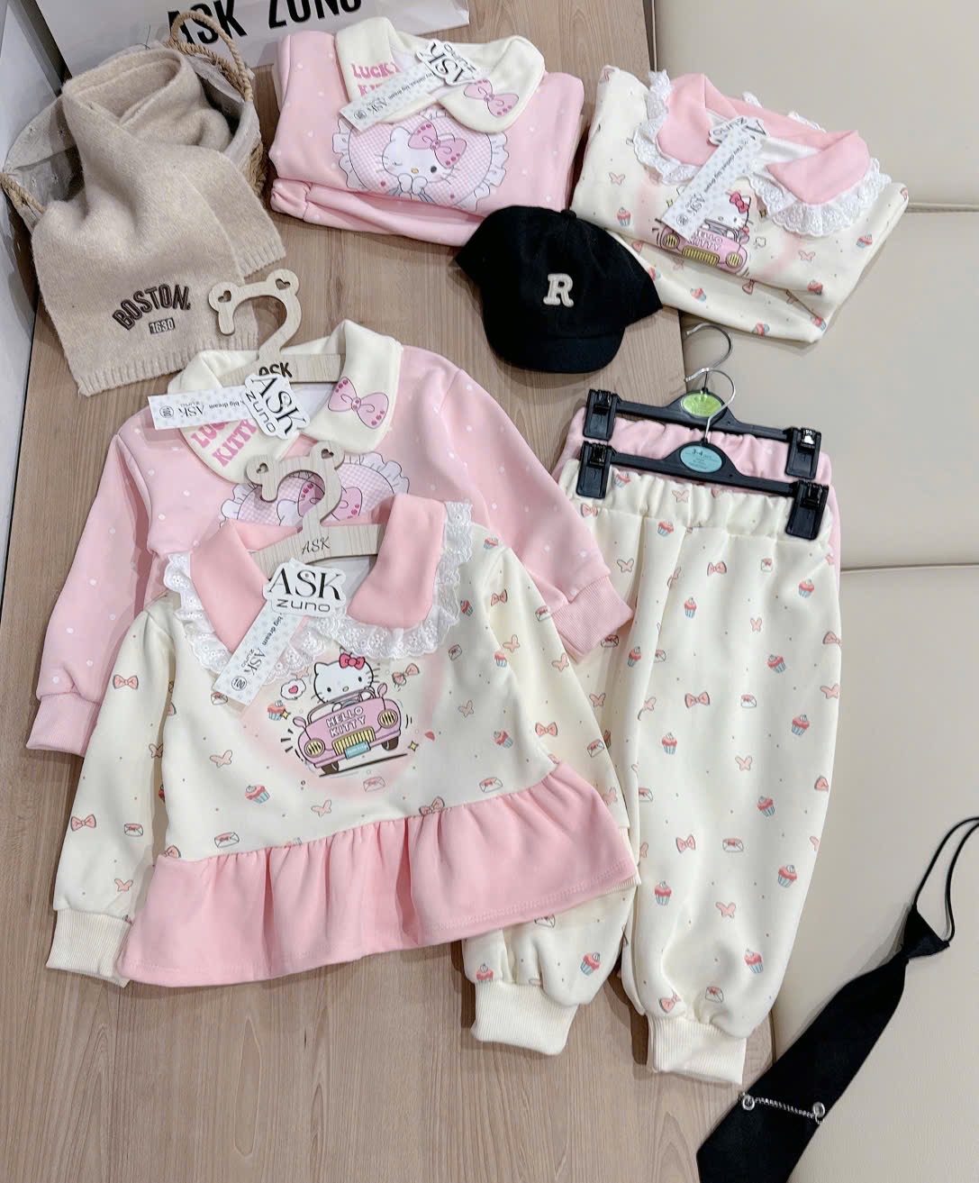 G819 - SET BÉ GÁI HAIDA CỔ SEN BABYDOLL KITTY